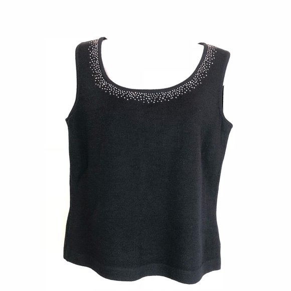 St. John S Top Black Santana Knit Crystals A - Picture 6 of 8